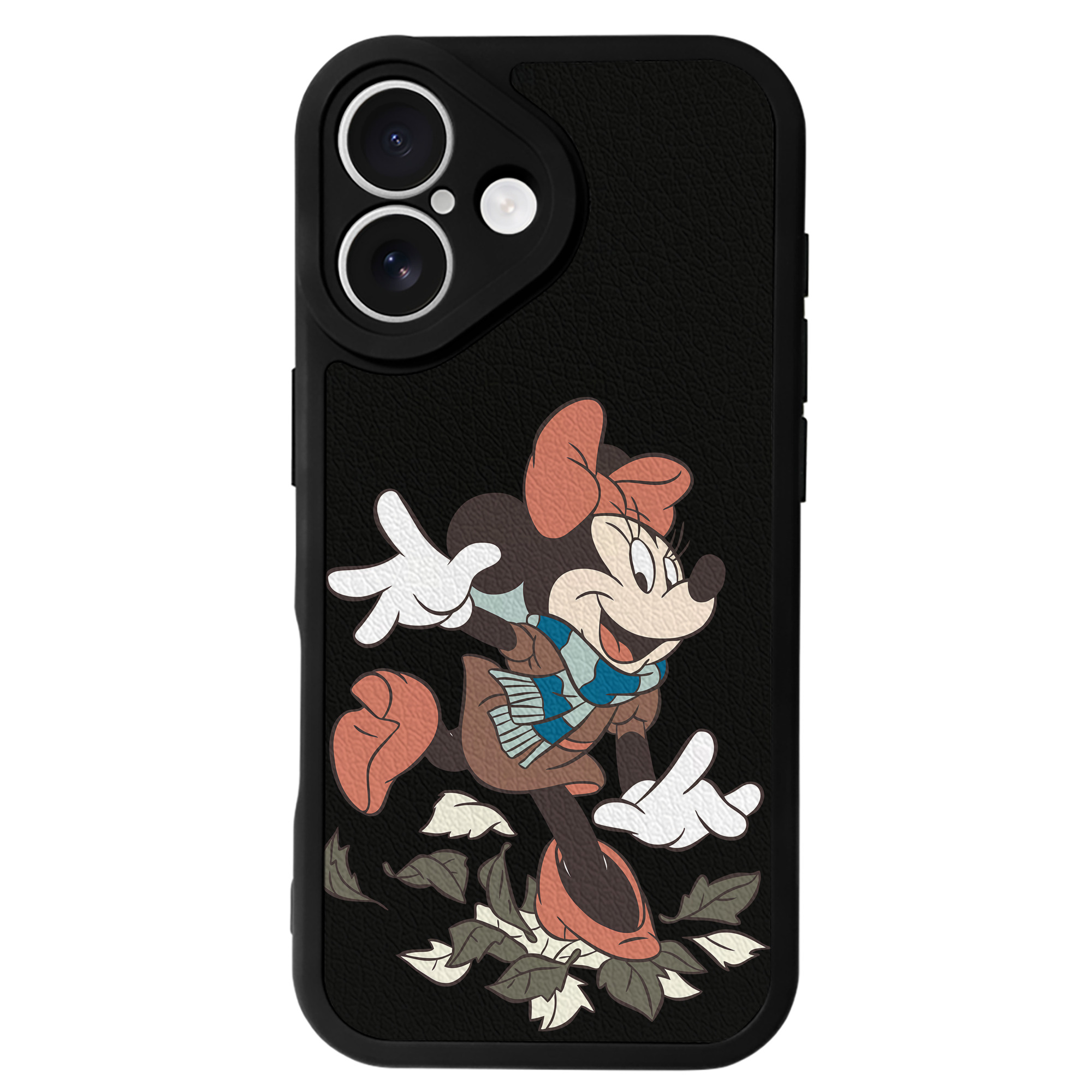 （画像用） ミッキーマウス Mickey Mouse 【iPhone 16シリーズ対応】シリコンスマホケース（レザー調） 材質：シリコン